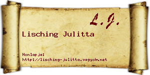 Lisching Julitta névjegykártya